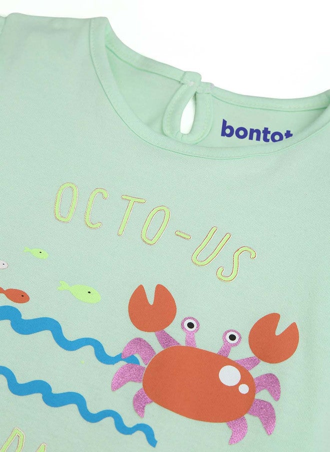 BONTOTS Infant Girls Octo-Us Dada Printed Organic Cotton T-Shirt - Image 4